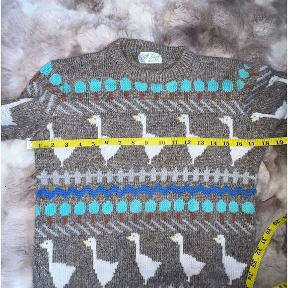 Awesome 80s Hot Jazz by Christina Wool Vintage Geese Sweater - Picture 9 of 12